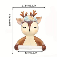 Deer Toilet Roll Holder Wall Mounted Bathroom Towel Storage Rack