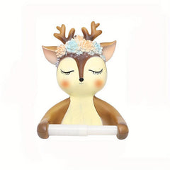 Deer Toilet Roll Holder Wall Mounted Bathroom Towel Storage Rack