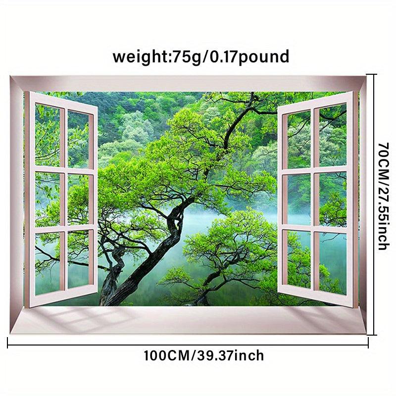 Window Tree Forest Wall Tapestry Art Decor Picnic Tablecloth Wall Hanging