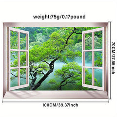 Window Tree Forest Wall Tapestry Art Decor Picnic Tablecloth Wall Hanging