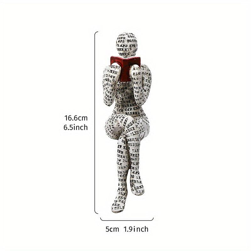 Letter Carving Reading Woman Decoration Ornament Resin Craft for Dining Table