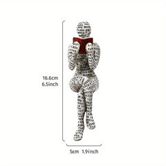Letter Carving Reading Woman Decoration Ornament Resin Craft for Dining Table
