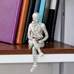 Letter Carving Reading Woman Decoration Ornament Resin Craft for Dining Table
