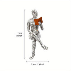 Letter Carving Reading Woman Decoration Ornament Resin Craft for Dining Table