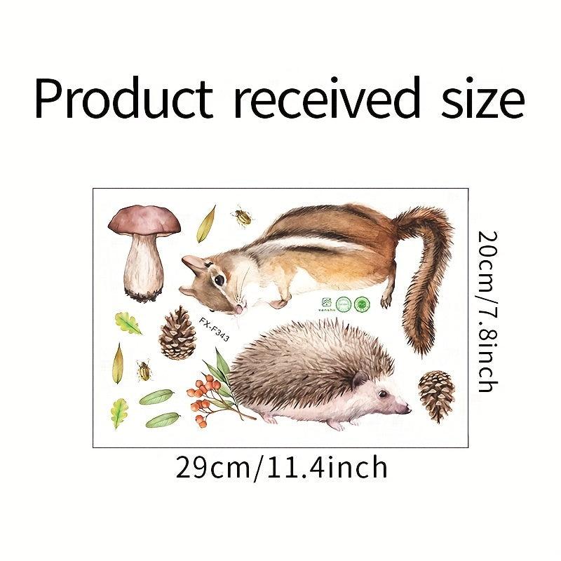 Cartoon Squirrel & Hedgehog Wall Sticker for Room Decoration