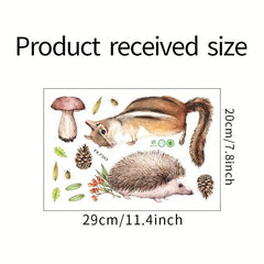 Cartoon Squirrel & Hedgehog Wall Sticker for Room Decoration