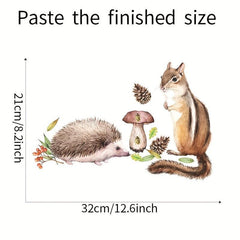 Cartoon Squirrel & Hedgehog Wall Sticker for Room Decoration
