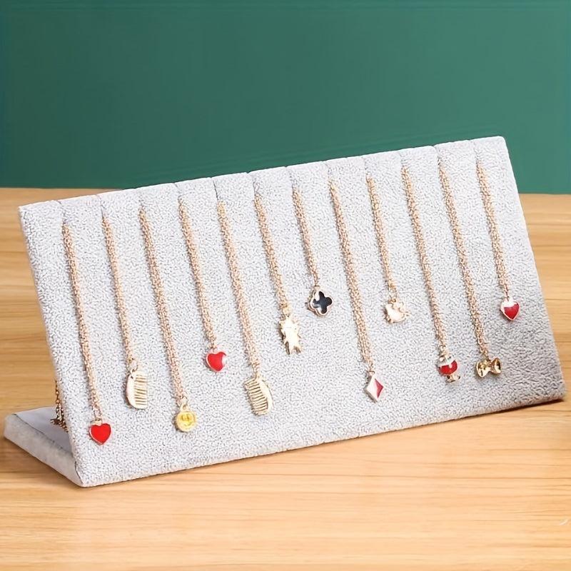 Plush L-Shaped Necklace Display Stand for Quick Flash Shop Jewelry
