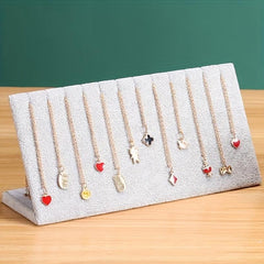 Plush L-Shaped Necklace Display Stand for Quick Flash Shop Jewelry