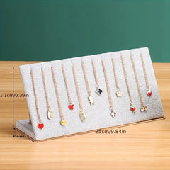 Plush L-Shaped Necklace Display Stand for Quick Flash Shop Jewelry