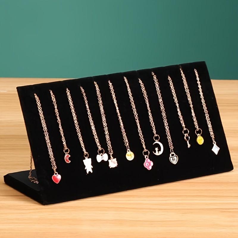 Plush L-Shaped Necklace Display Stand for Quick Flash Shop Jewelry