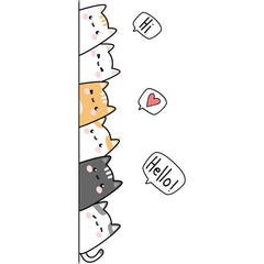 Modern Art Cartoon Six Cats Waterproof Sticker
