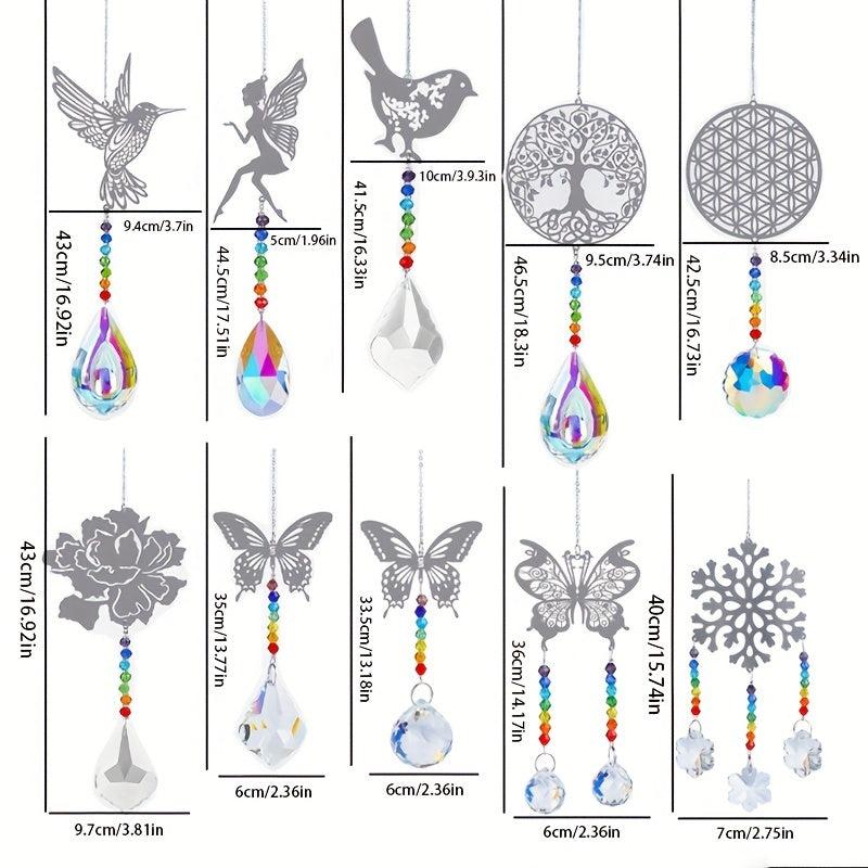 Crystal Sun Catcher Wind Chime Butterfly Pendant Wedding Party Home Decor