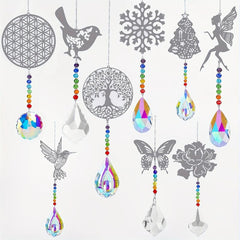Crystal Sun Catcher Wind Chime Butterfly Pendant Wedding Party Home Decor