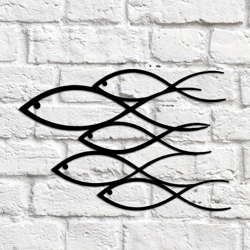 Nautical Metal Wall Art School Fish Wall Art Modern Metal Artwork Decor