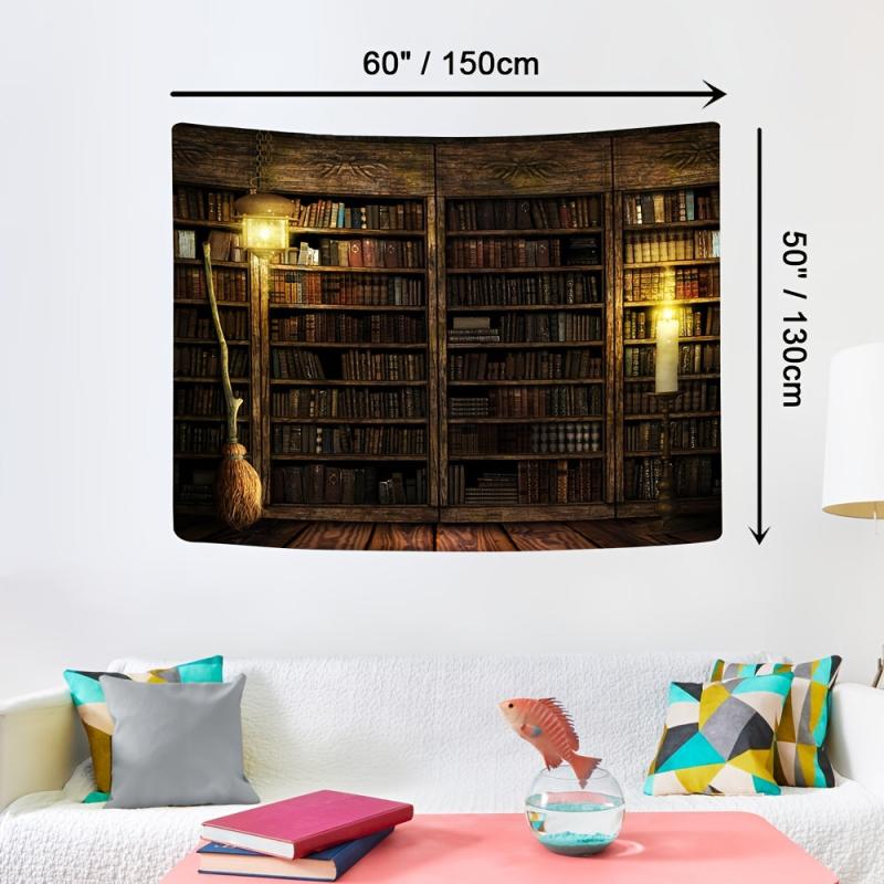Bohemian Bookshelf Tapestry Wall Hanging Home Decor