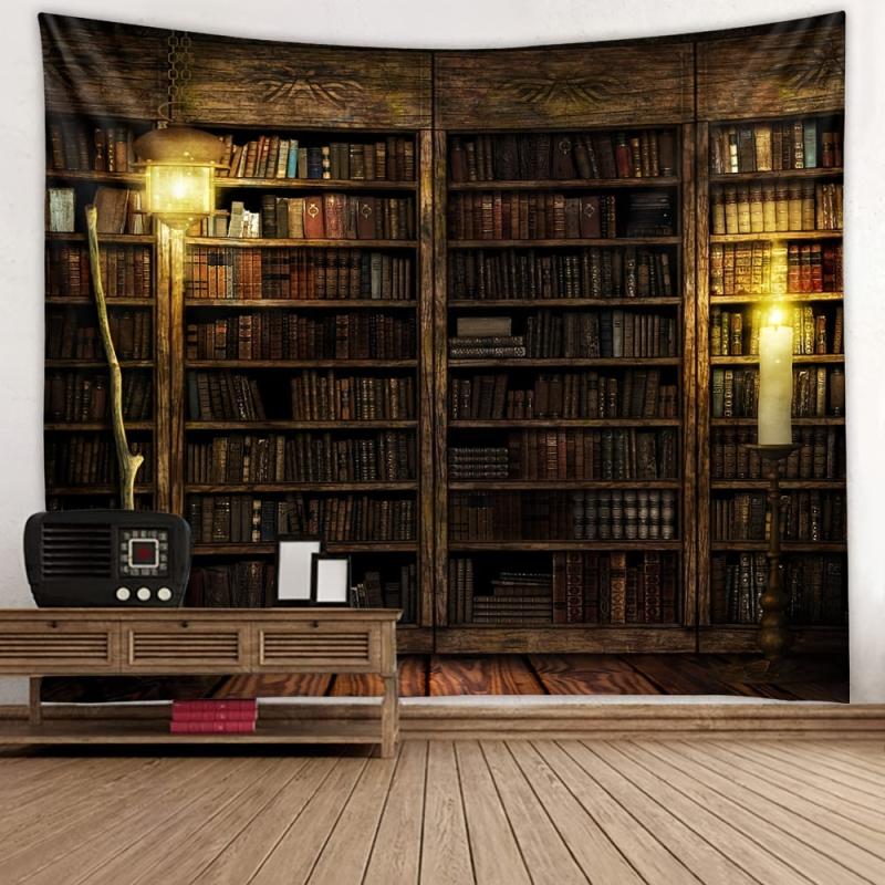 Bohemian Bookshelf Tapestry Wall Hanging Home Decor
