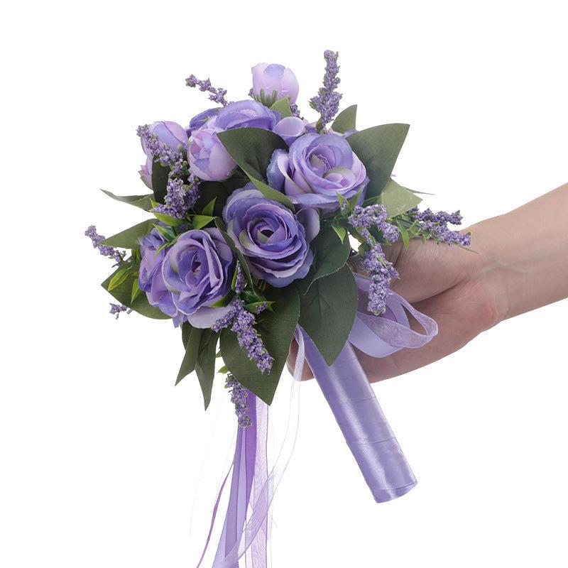 Champagne Artificial Roses Bridal Bouquet