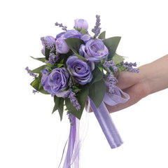 Champagne Artificial Roses Bridal Bouquet