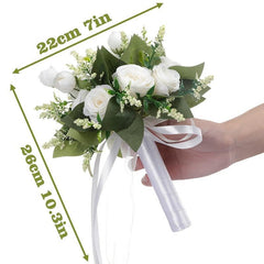 Champagne Artificial Roses Bridal Bouquet