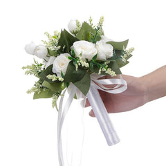 Champagne Artificial Roses Bridal Bouquet
