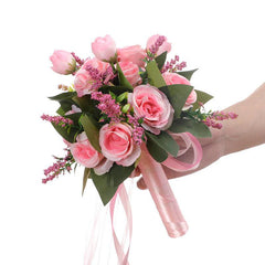 Champagne Artificial Roses Bridal Bouquet
