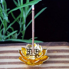 Golden Lotus Incense Holder for Aromatherapy