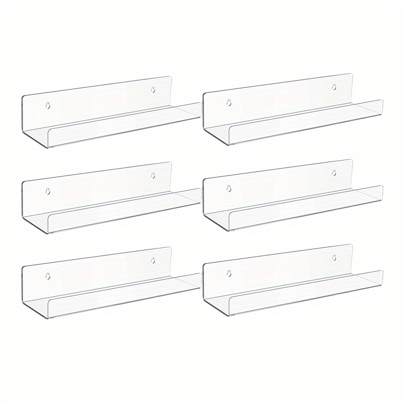 Clear Acrylic Wall Shelves - Space-Saving Floating Shelves