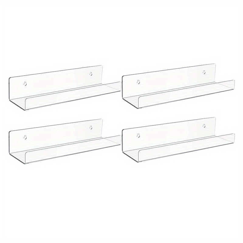 Clear Acrylic Wall Shelves - Space-Saving Floating Shelves