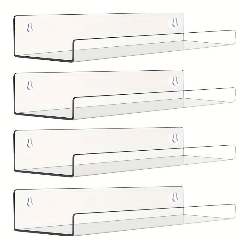 Clear Acrylic Wall Shelves - Space-Saving Floating Shelves