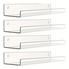 Clear Acrylic Wall Shelves - Space-Saving Floating Shelves