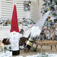 Christmas Faceless Old Man Wine Bottle Set Table Decor