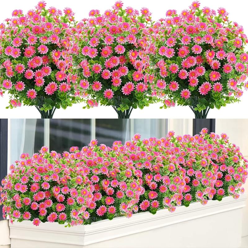 2pcs Artificial Daisy Flower DIY Home Decor Realistic Faux Bridal Bouquets
