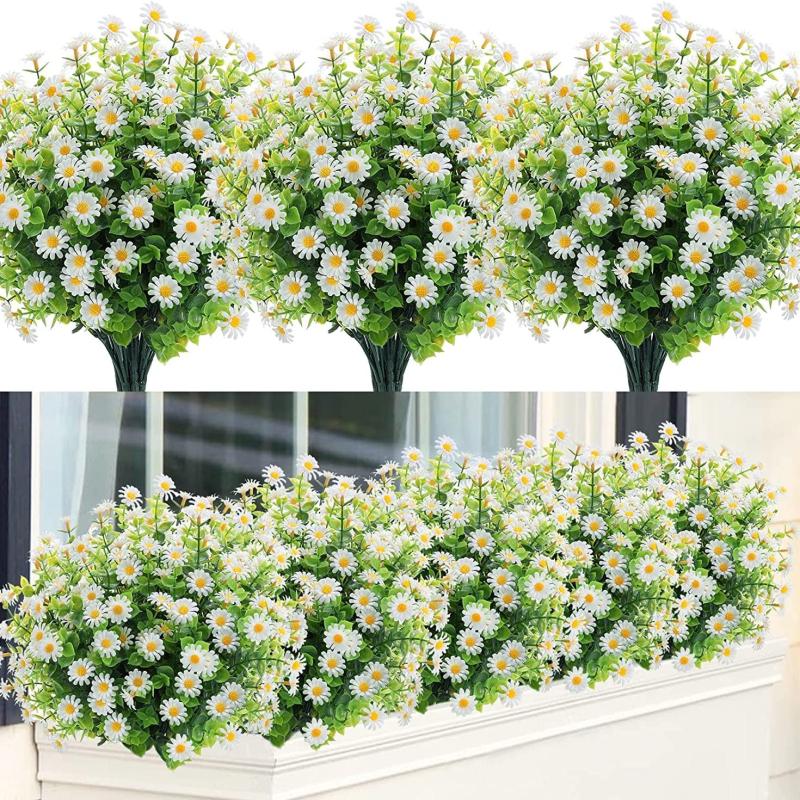 2pcs Artificial Daisy Flower DIY Home Decor Realistic Faux Bridal Bouquets