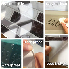 48pcs Waterproof Tile Sticker Peel And Stick Backsplash Self Adhesive