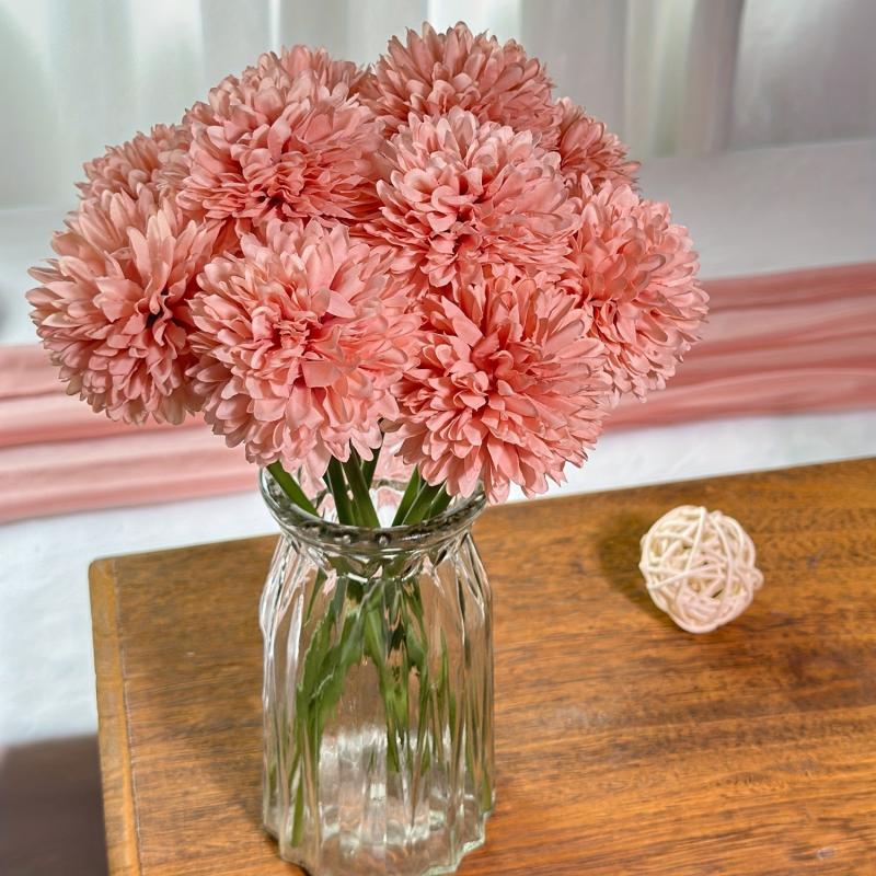 8pcs Real Touch Chrysanthemum Ball Flowers Bouquet for Home Office Weddings