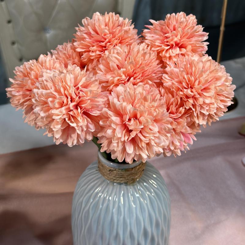 8pcs Real Touch Chrysanthemum Ball Flowers Bouquet for Home Office Weddings