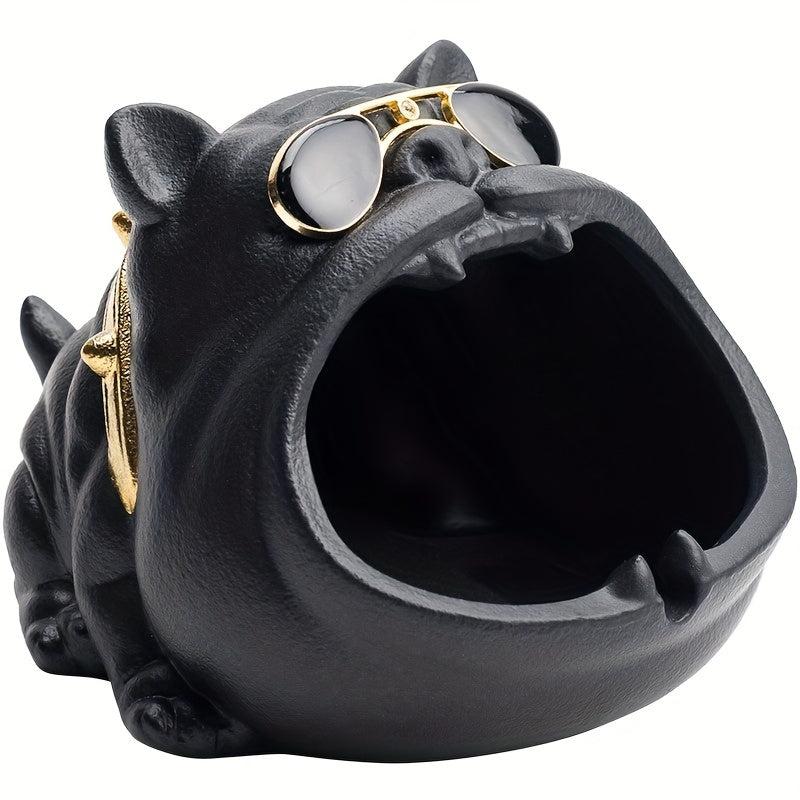 Ceramic Bulldog Ashtray for Office and Home Decor