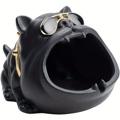 Ceramic Bulldog Ashtray for Office and Home Decor