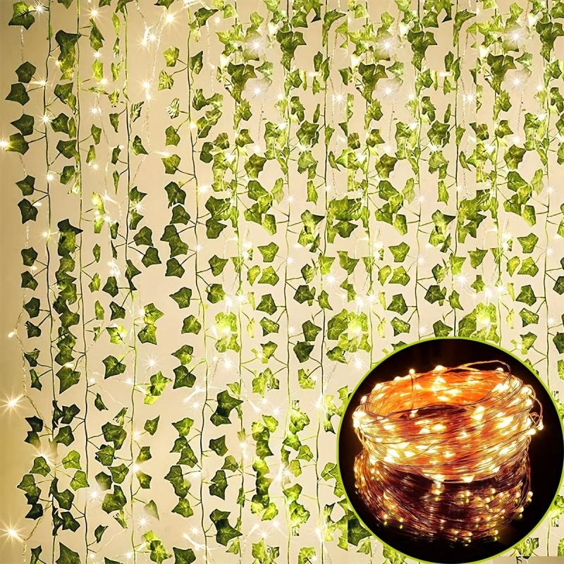 LED Hanging Vine Artificial Plants 24pcs 26m DIY Wedding Party Bathroom Decor
