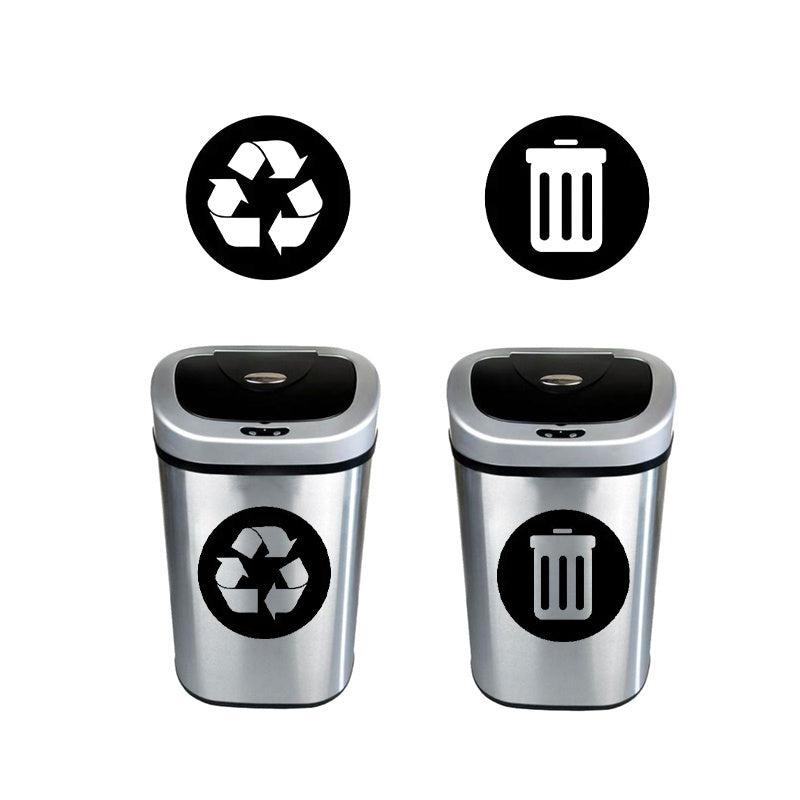 2pcs Trash Can Labels Vinyl Decals Removable Garbage Bin Label Stickers