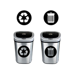 2pcs Trash Can Labels Vinyl Decals Removable Garbage Bin Label Stickers