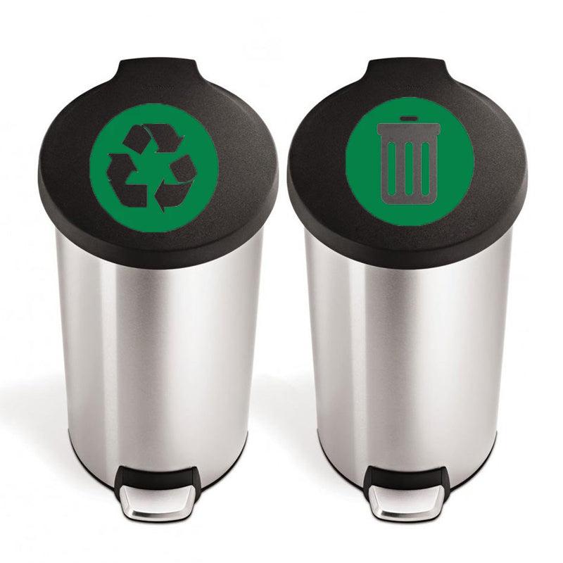 2pcs Trash Can Labels Vinyl Decals Removable Garbage Bin Label Stickers
