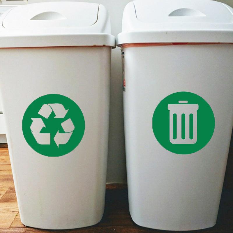 2pcs Trash Can Labels Vinyl Decals Removable Garbage Bin Label Stickers