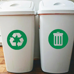 2pcs Trash Can Labels Vinyl Decals Removable Garbage Bin Label Stickers
