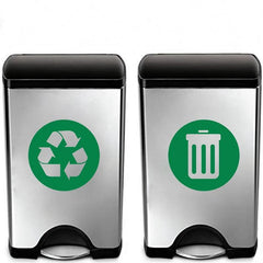 2pcs Trash Can Labels Vinyl Decals Removable Garbage Bin Label Stickers