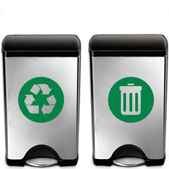 2pcs Trash Can Labels Vinyl Decals Removable Garbage Bin Label Stickers