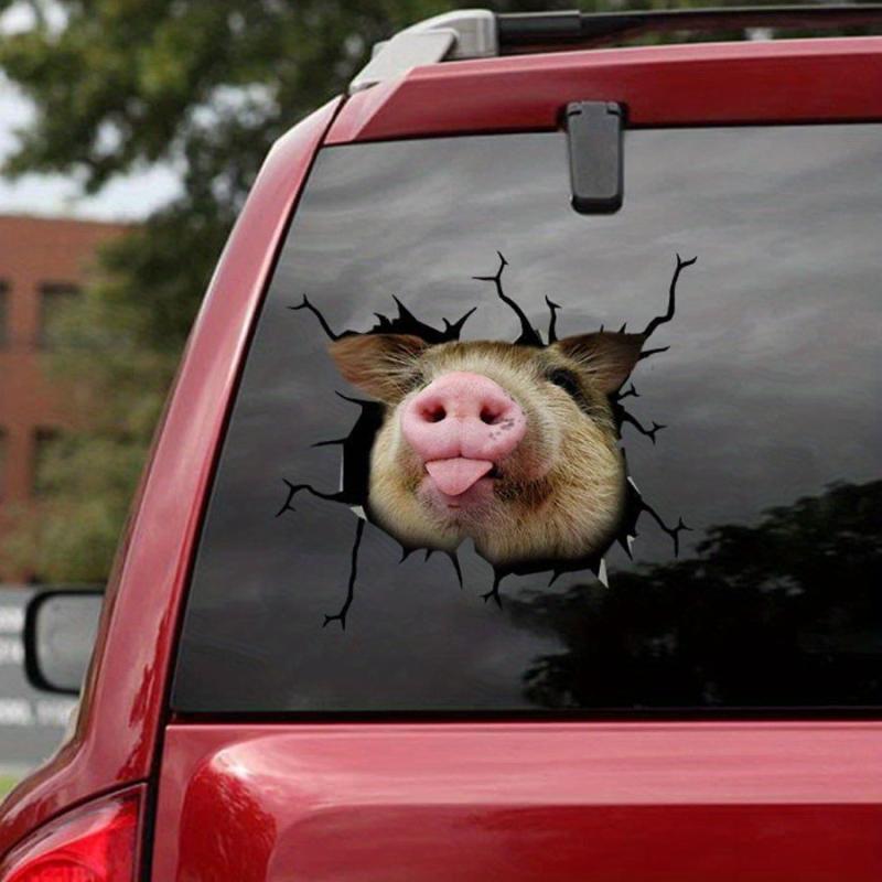3D Funny Piggy Sticker Animal Crack Car Sticker Multiple Styles