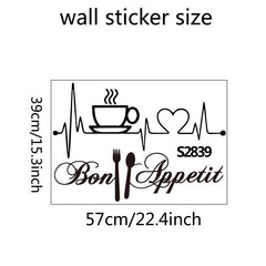 Set of Vinyl Kitchen Stickers - Sugar Coffee Tea Flour Brown Cup Sticker