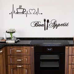 Set of Vinyl Kitchen Stickers - Sugar Coffee Tea Flour Brown Cup Sticker